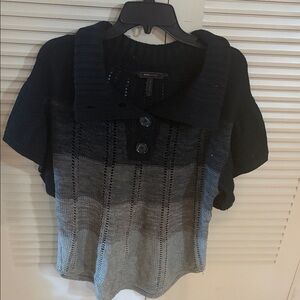 BCBGMaxAzria Black and Gray Cowl Neck Sweater